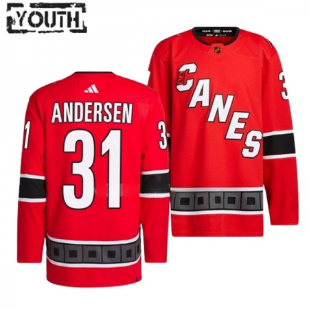 Børn NHL Carolina Hurricanes Trøje Frederik Andersen 31 Adidas 2022-23 Rød Reverse Retro 2.0 Authentic